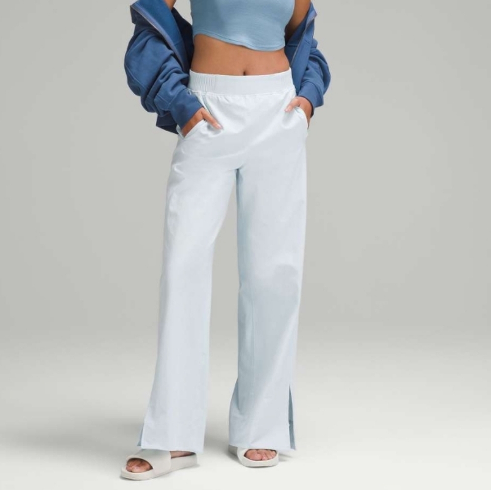 Lululemon Stretch Woven Wide-leg High-Rise Pant powder blue size small - Picture 2 of 13